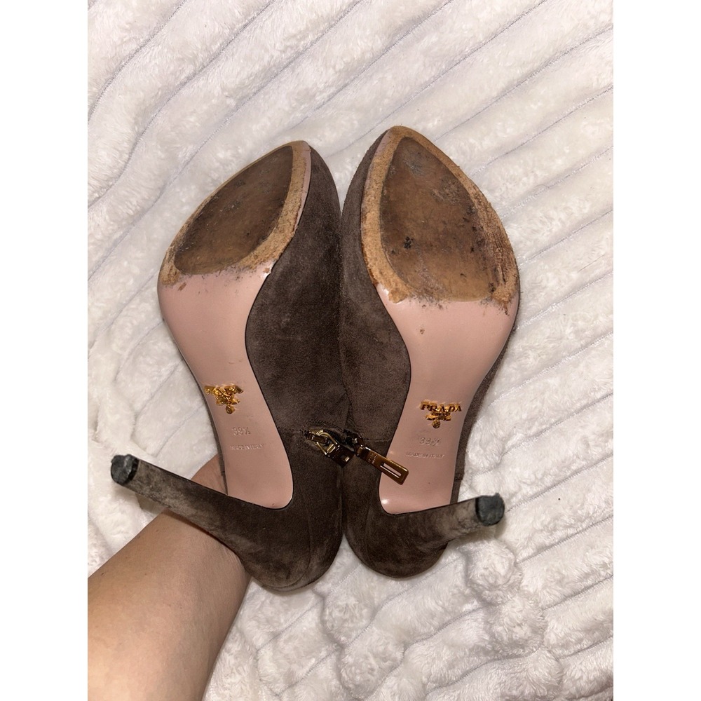 Prada Brown Suede Ankle Booties - Picture 13 of 14